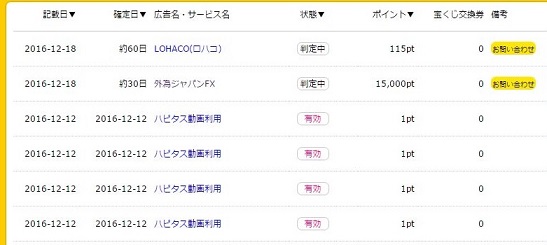 ハピタス通帳