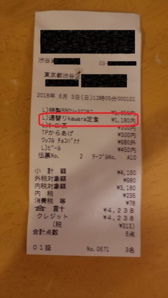 レシート略称